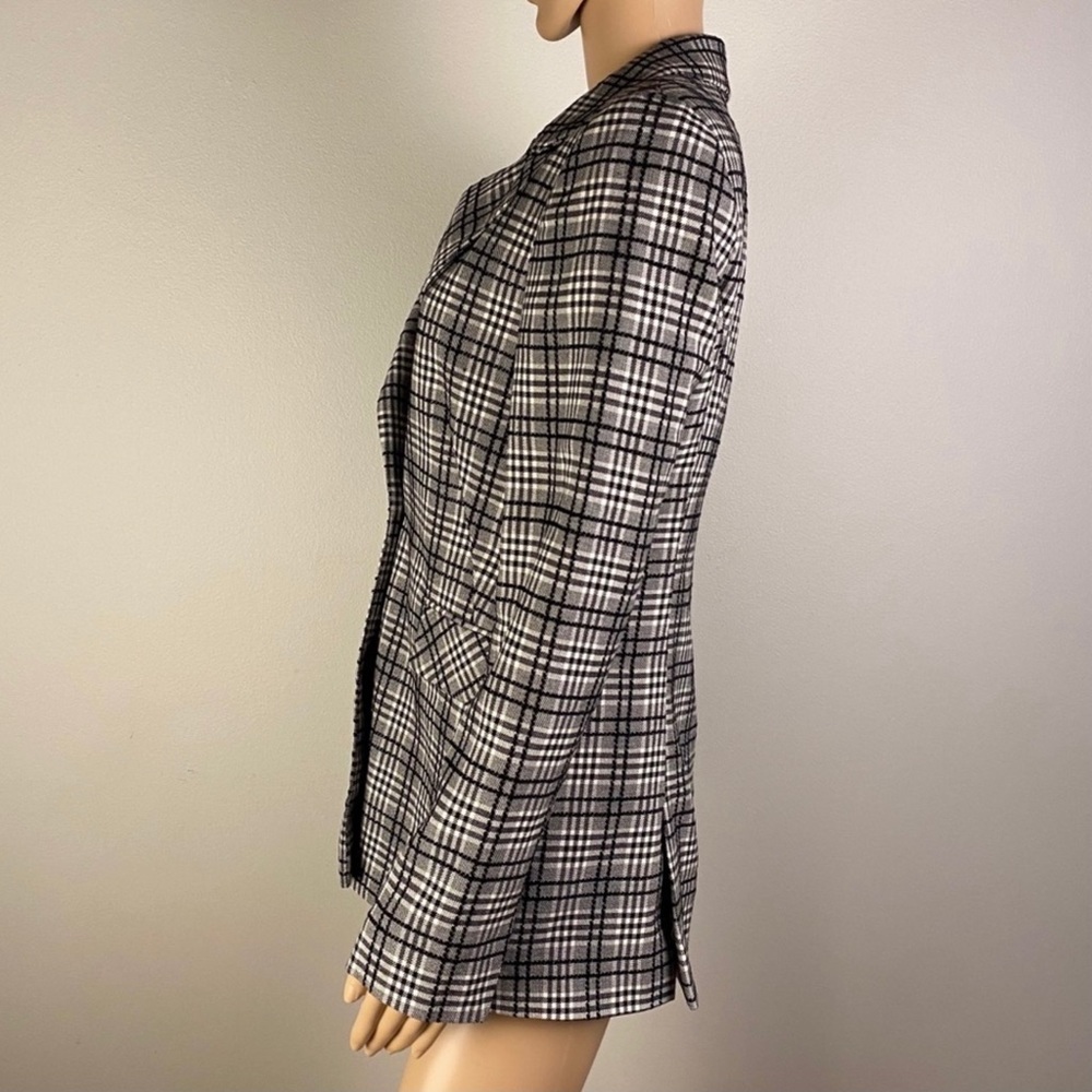NEW TOPSHOP DOUBLE-BREASTED CHECK PRINT SUIT JACKET - Picture 4 of 7